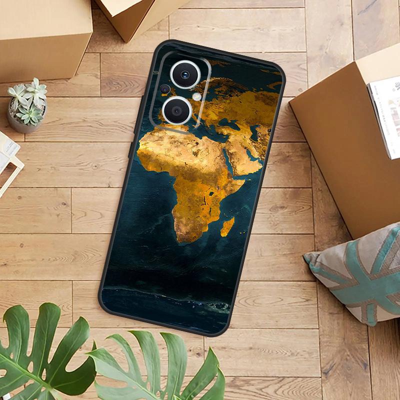 Africa Map Case For OPPO Reno 13F 14F 12F 10 11 12 13 14 Pro 8T 7 8 Lite OPPO Find X9 X6 X5 X8 Pro Cover