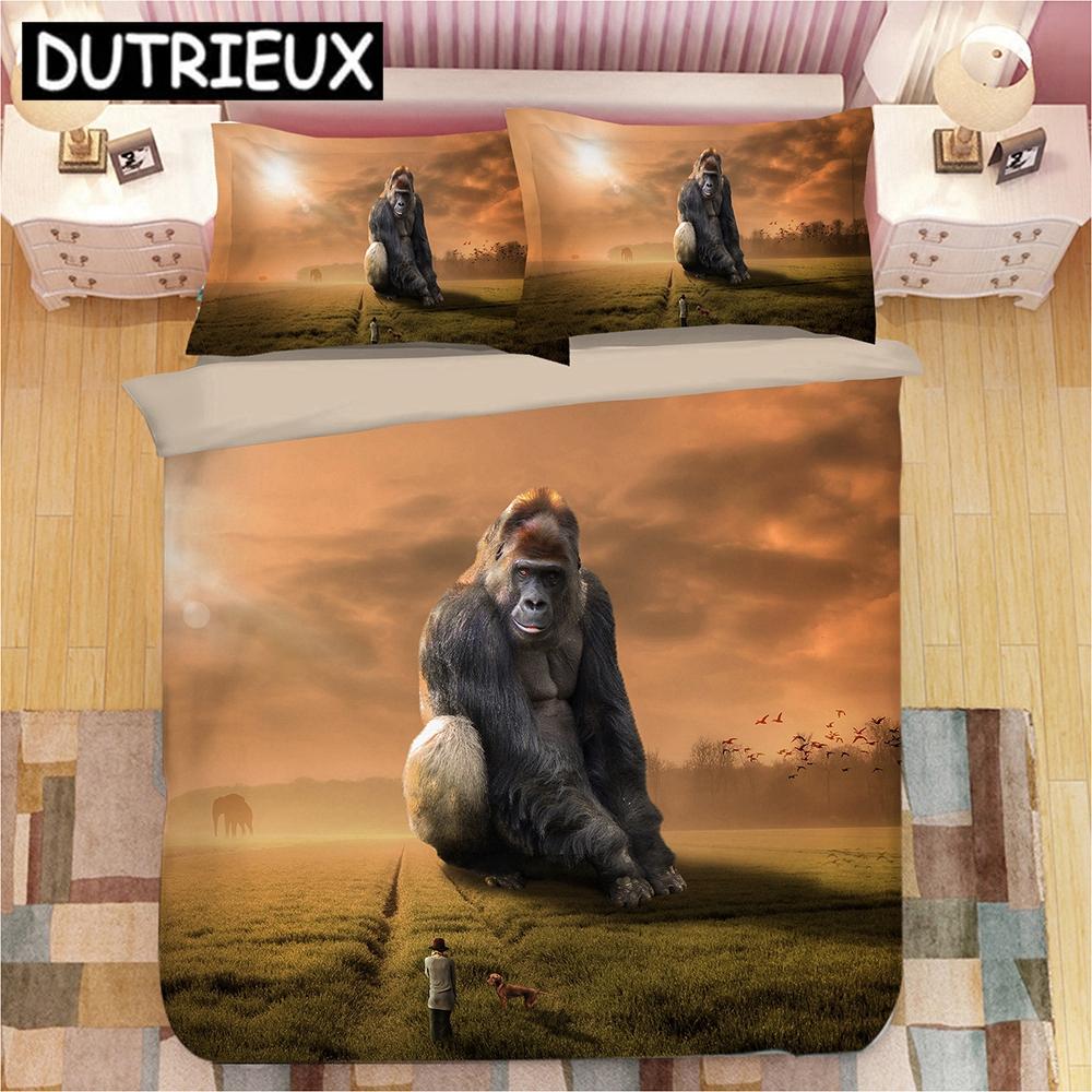 3D Animal Horse Tiger Lion Print Bedding Set Duvet Covers Pillowcases One Piece Comforter Bedding Sets Bedclothes Bed Linen 04