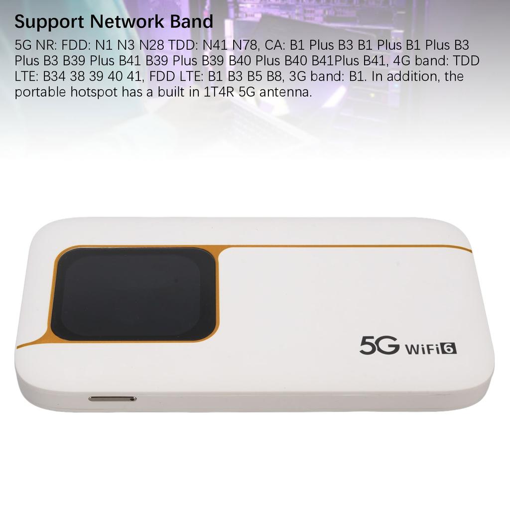 Мобильная точка доступа 5G WiFi 6 с 2,01-дюймовым сенсорным экраном, портативный мобильный WiFi-роутер 7100 мАч со слотом для SIM-карты, поддержка 16 устройств