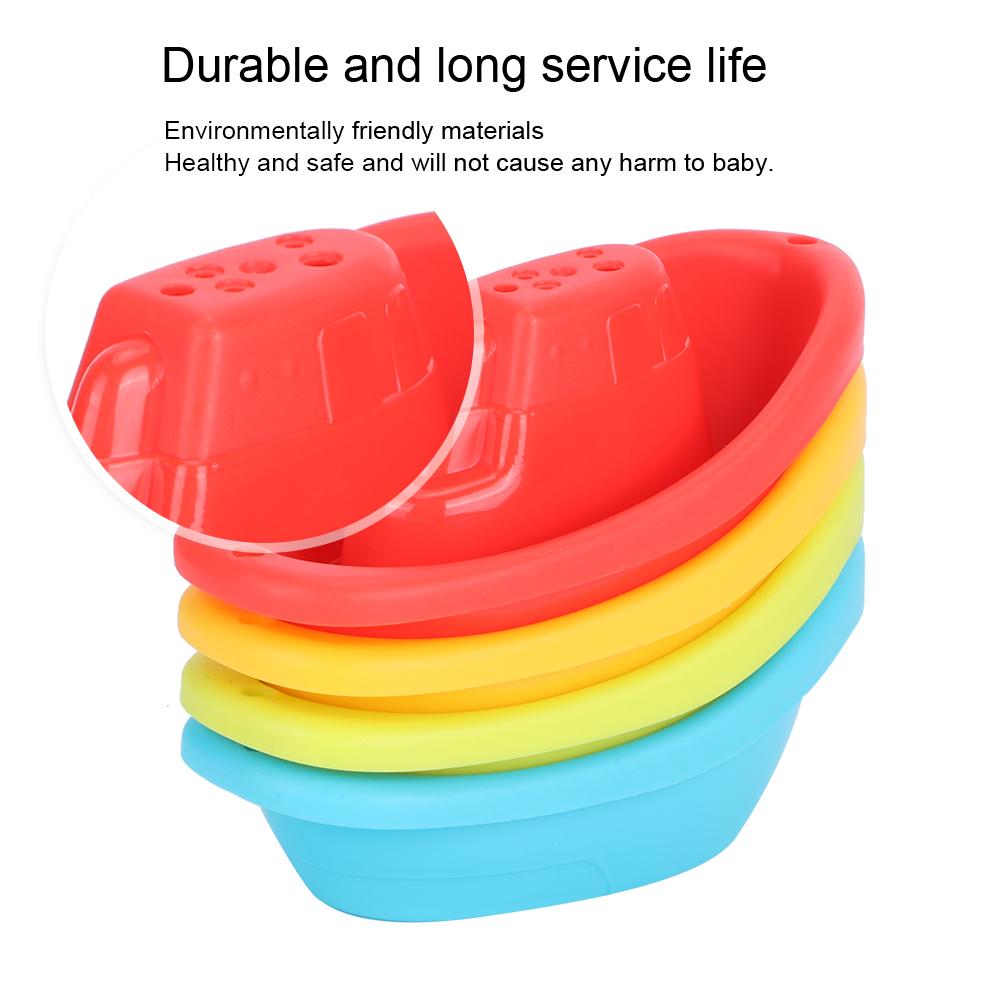 4pcs Bathroom Floating-Ship Toy Children Bath Swimming Playing Boat Fun Educational Toy(Floating