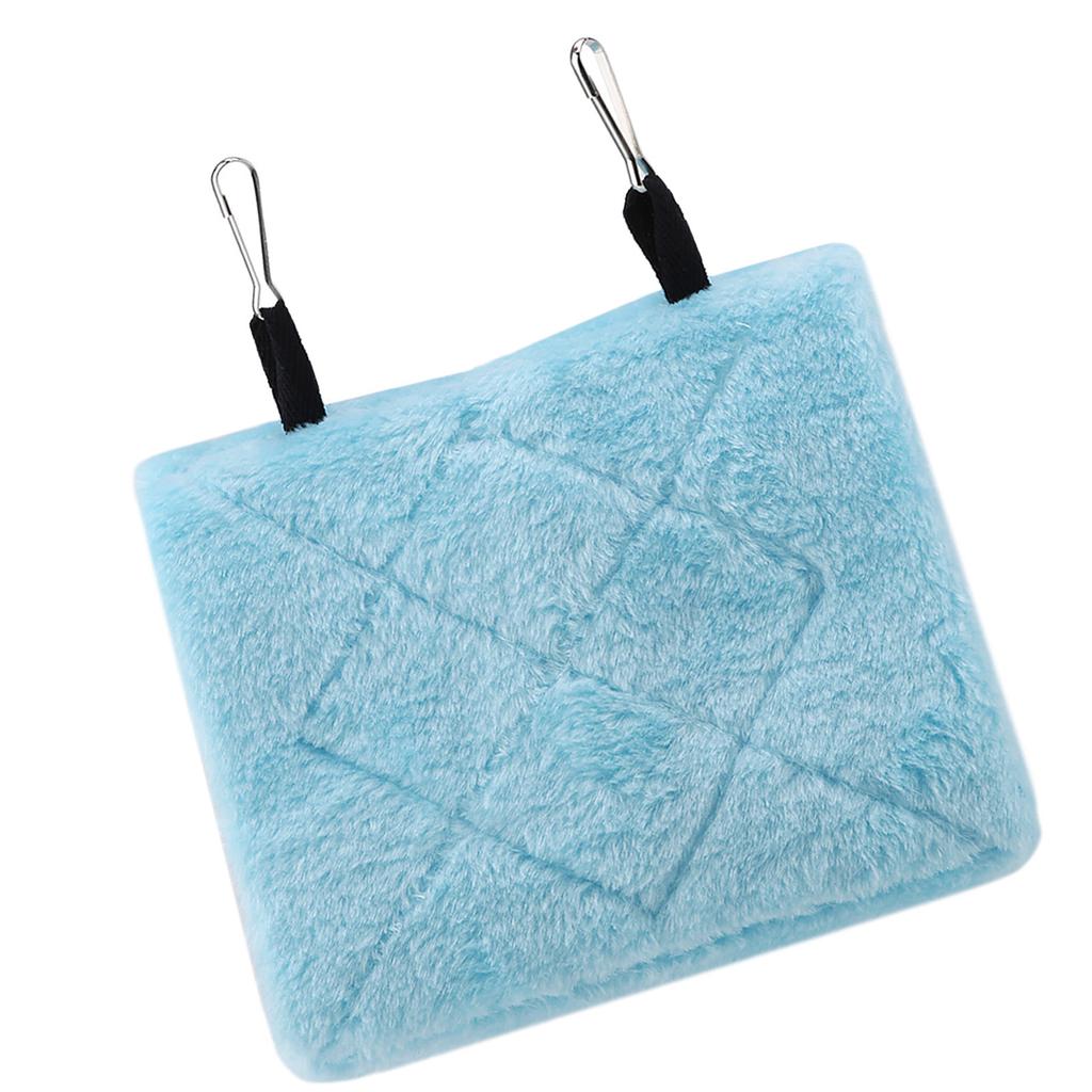 Soft Plush Hammock Hanging Cage Tent For Birds Parrot Winter Warm Bed Pet Toy (Blue S)