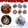 8cm Nature's Birds Crystal Glass Ornament Set Bird Glass Christmas Tree Ornaments Clear Christmas Balls Hanging Pendant For Home