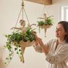 Whimsical Fairy Flower Pot Resin Girl Hanging Plant Basket Flower Container  Cafe Decorations