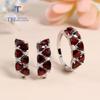 New Design Jewelry Mozambique Garnet Natural Gemstone Ring Earrings 925 Sterling Silver Women's Fine Jewelry Jewelry Set