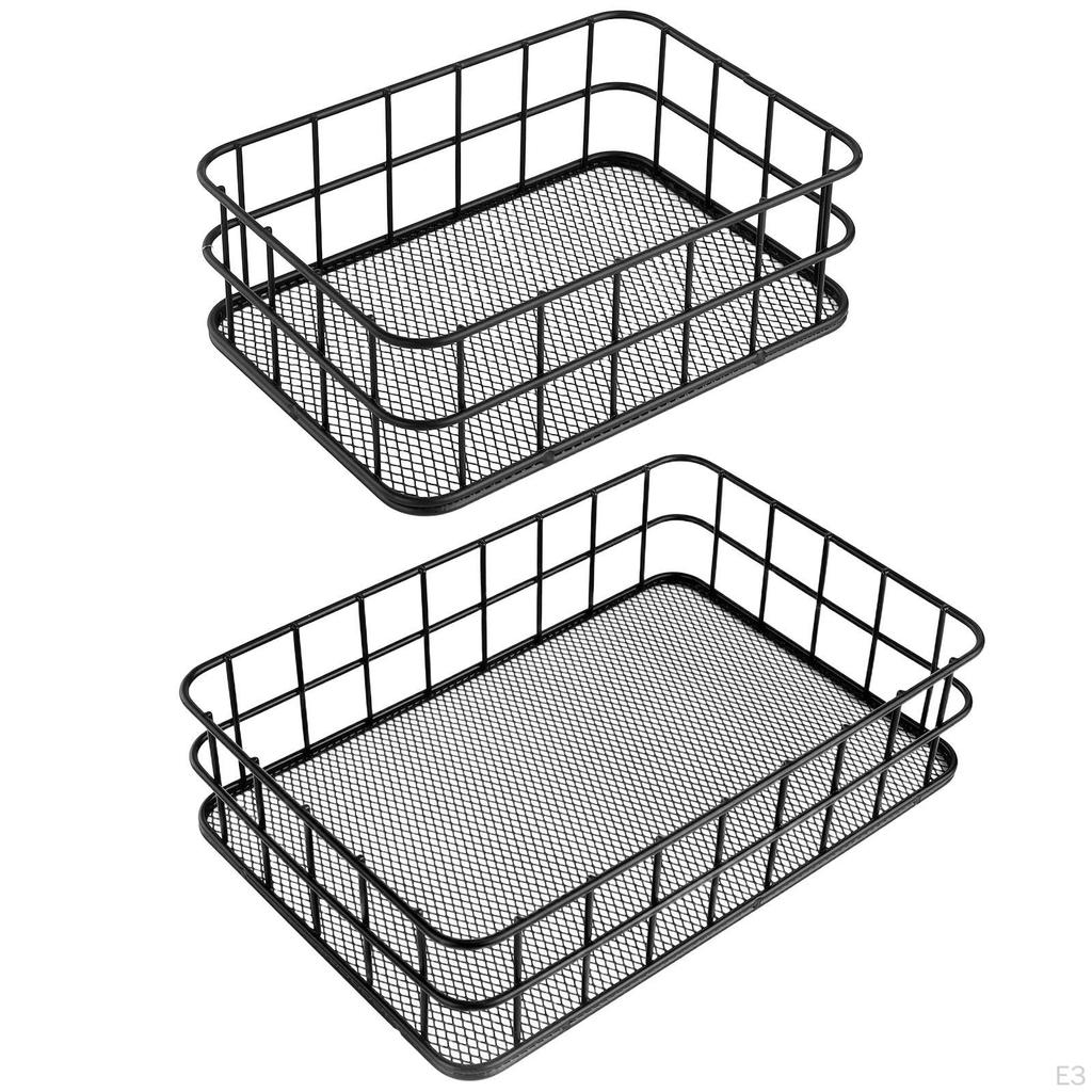 Металлическая проволочная корзина для хранения, Большой прямоугольный органайзер для шкафов и тумбочек