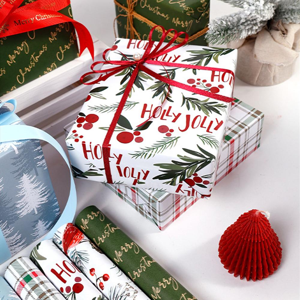 300x43 cm Creative Christmas Wrapping Paper Roll Gift Large Roll Retro Kraft Wrapping Paper Gift Box Packaging