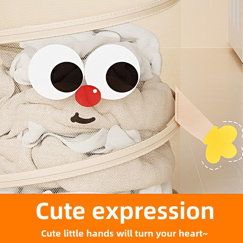 1PC Foldable Mesh Design Dirty Clothes Basket High-quality With Lid Durable Toys Basket Large Capacity For Bathroom