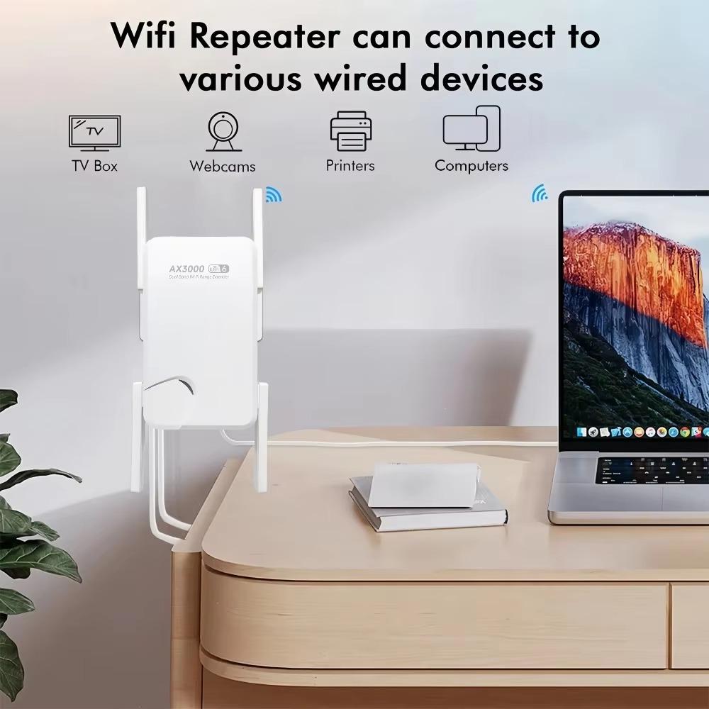 3000 Мбит/с WiFi-ретранслятор, беспроводной WiFi-усилитель, двухдиапазонный сетевой усилитель 2,4 ГГц/5 ГГц, WiFi-маршрутизатор с большим радиусом действия