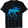Alaskan Moose with Aurora Borealis Snow Scene T Shirt T-Shirt
