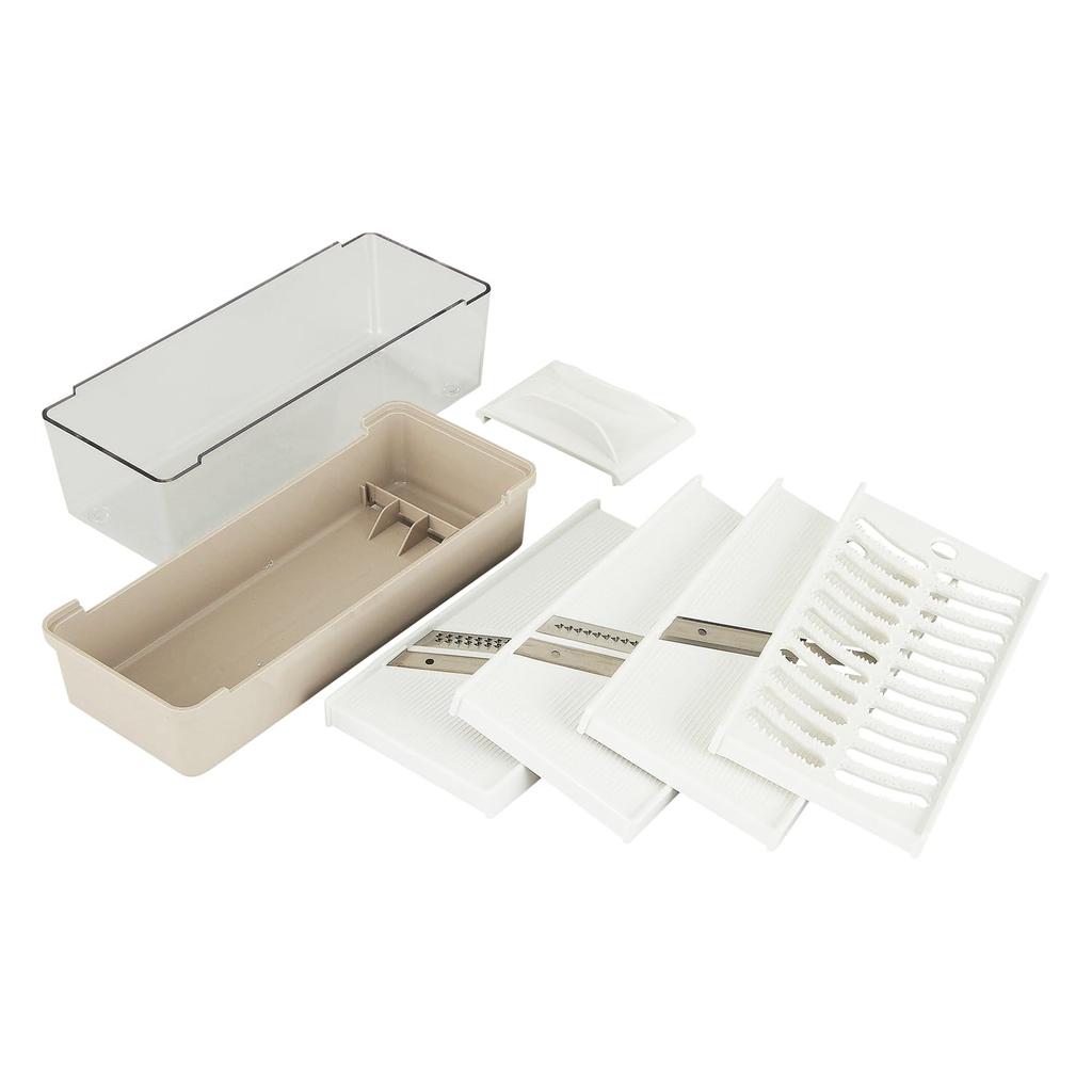KAI Kitchenware julienne with tray and finger Dishwasher Made in Set Double-edged slicer, slicer, grater, guard. safe. Japan. Model DH8040.