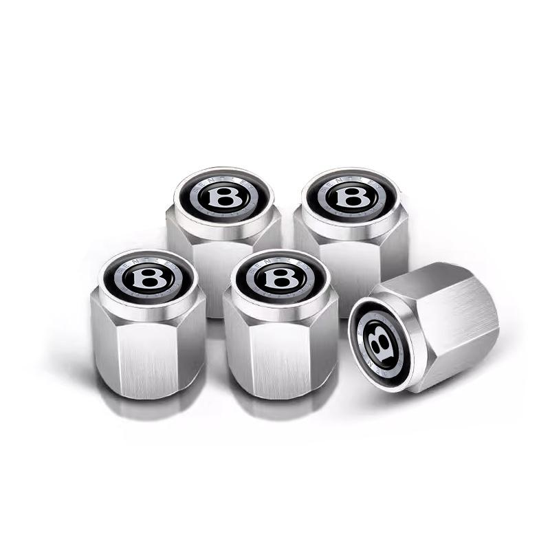 5Pcs Aluminum Car Tire Air Valve Cap Tyre Stem Dustproof Cover For Bentley Continental GT MULLINER Bentayga Flying Hurtling Spur GH6