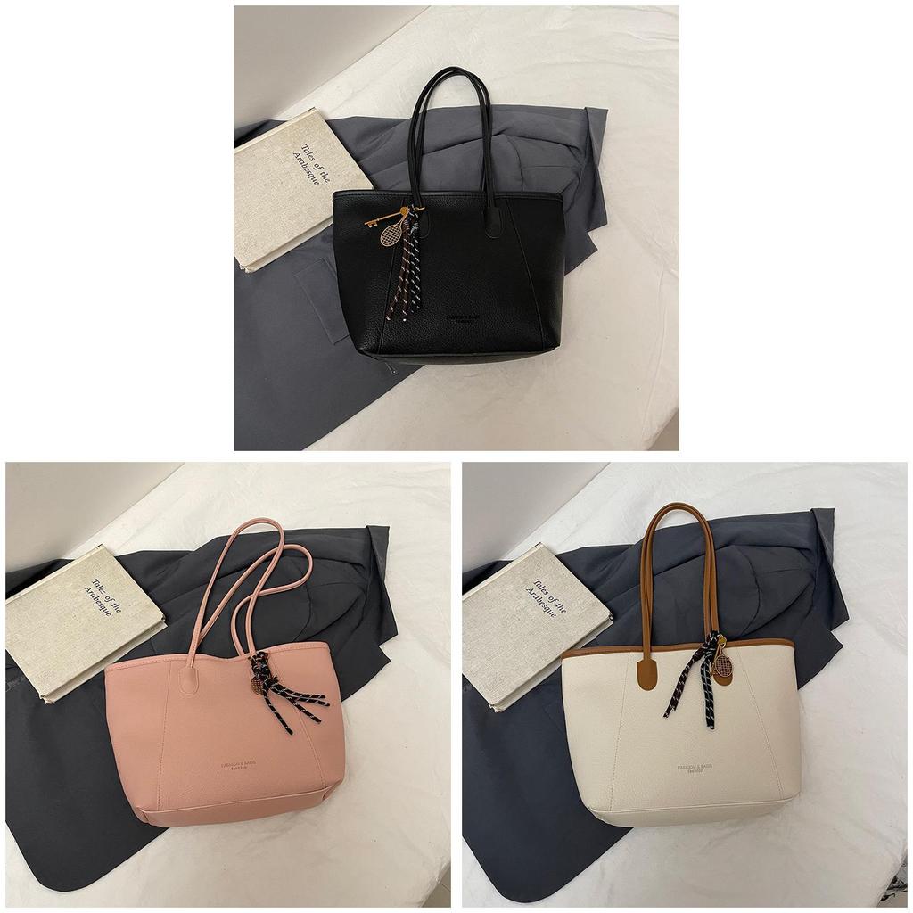 Ladies Oversized Tote Bag Pu Material With Double Shoulder Straps For Daily Casual