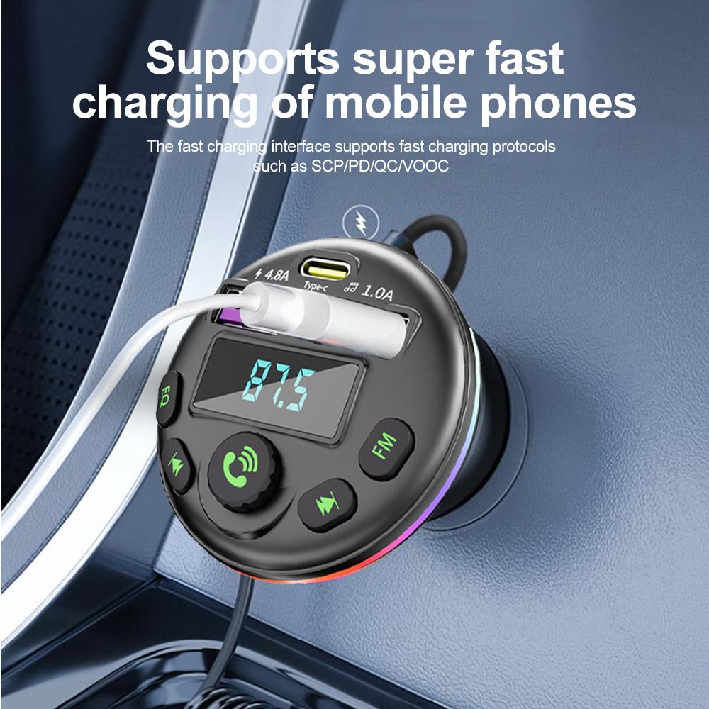 Универсальное автомобильное зарядное устройство 3-в-1 с Bluetooth FM-передатчиком и поддержкой USB-накопителей — совместимость с несколькими брендами