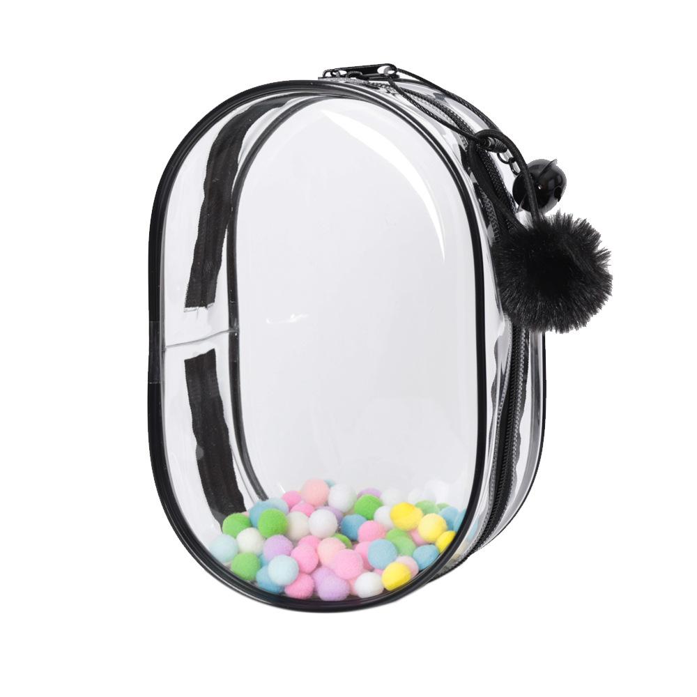 High-Transparency Thickened PVC Cotton Doll Storage Bag - Dustproof, Cute, Hanging, Transparent Q Round Design