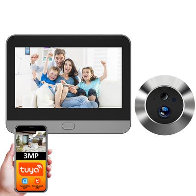 SY36 Tuya Умный 3MP 140° Широкоугольный Мини Цифровой Глазок WiFi ИК PIR Детекция Дверной Звонок Дверная Камера Alexa Google