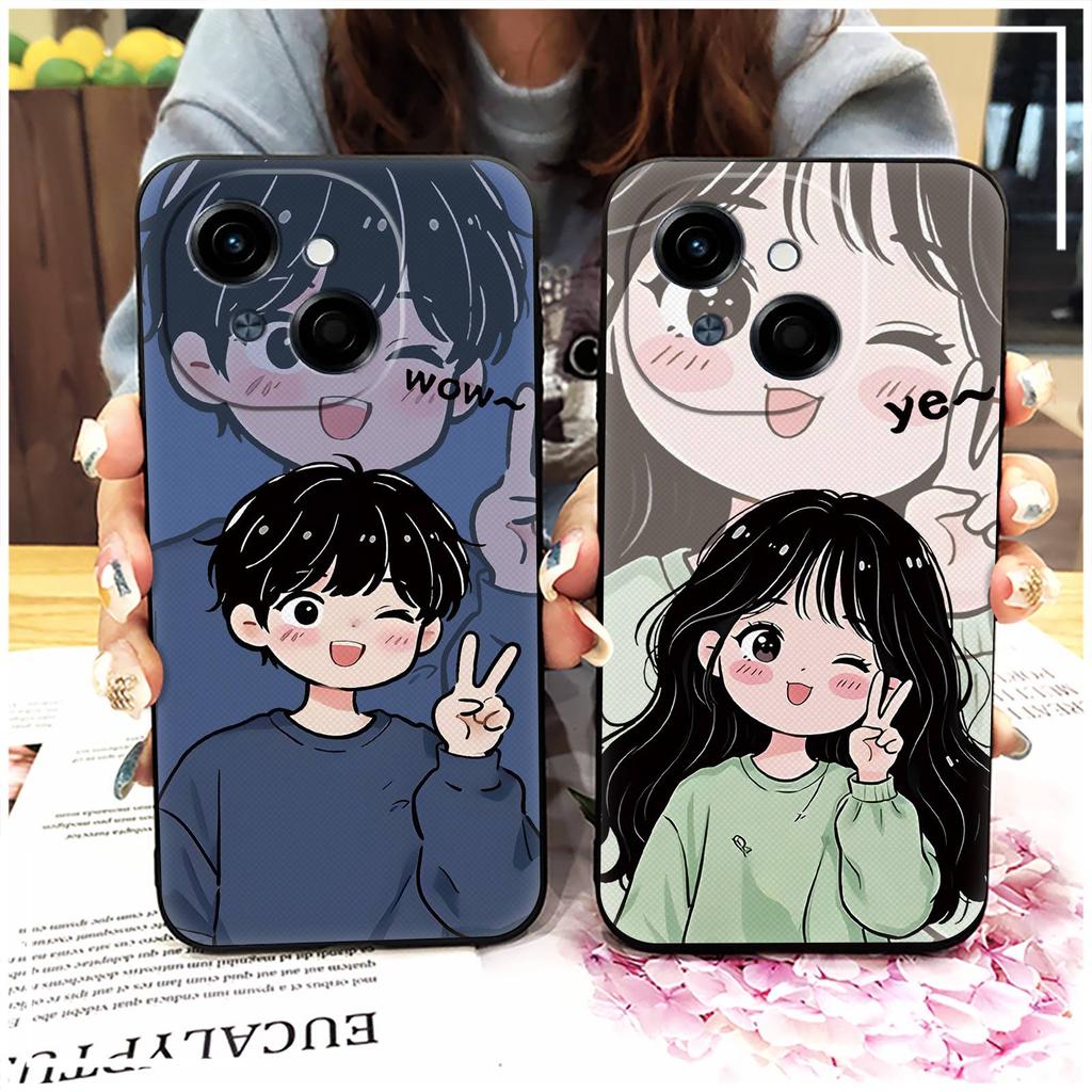 Couple Cute Phone Case For Tecno POP9 4G/Spark GO 1/GO1S/KL4 Full Wrap Protective Anti-knock Dirt-resistant Graffiti TPU