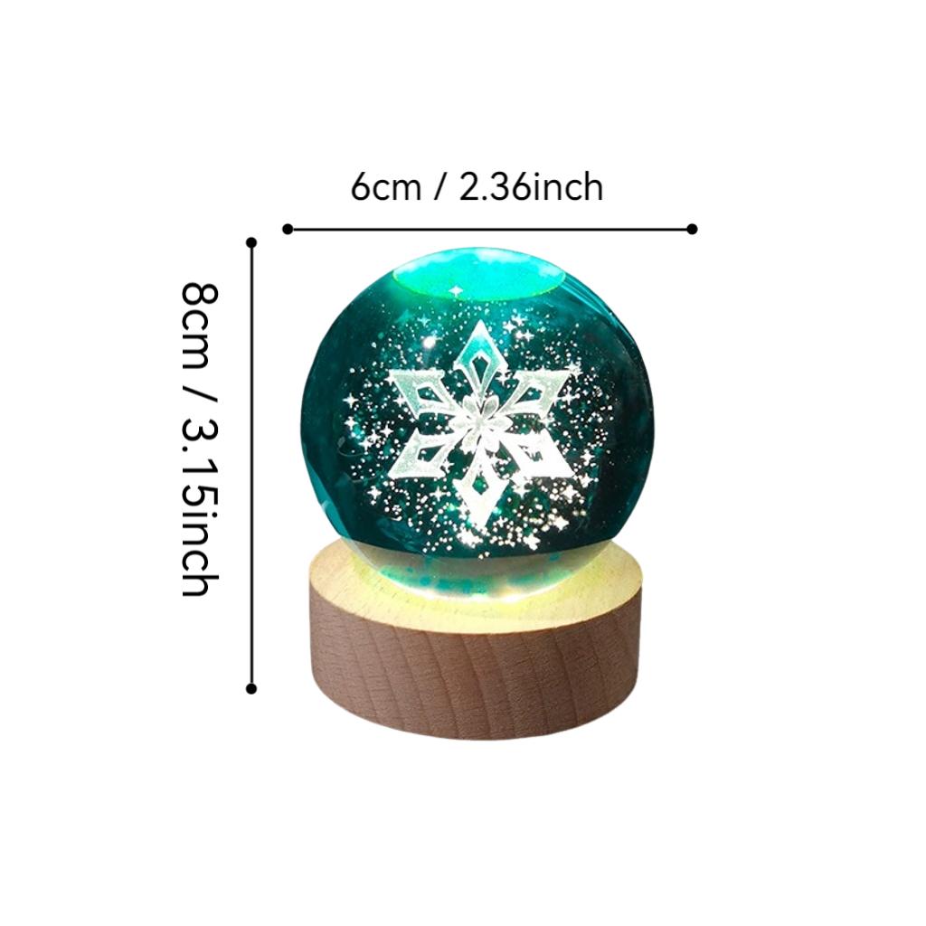 1 шт. 3D хрустальный шар для снежной скульптуры, USB ночник, подходит для украшения спальни и гостиной, на День отца/Мо