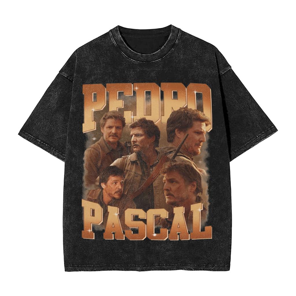 Pedro Pascal Merch Washed T Shirt for Unisex Women Streetwear Hip Hop TShirts Printed Tees Tops Cotton