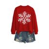 Women's Loose Comfortable Casual And Fashionable Round Neck Snowflake Pattern Printing Long Sleeved Sweatshirt