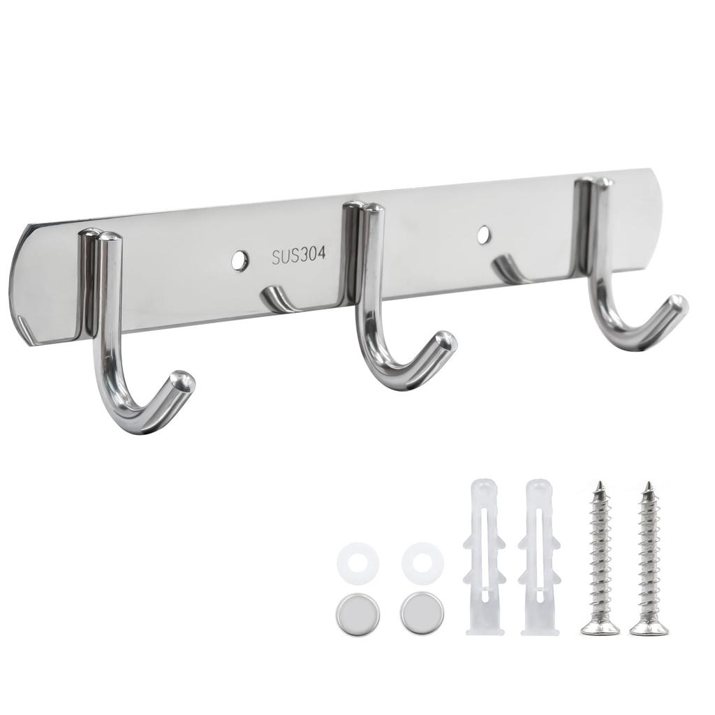 Настенная вешалка с крючками из нержавеющей стали, прочные органайзеры для надежного подвешивания в различных комнатах