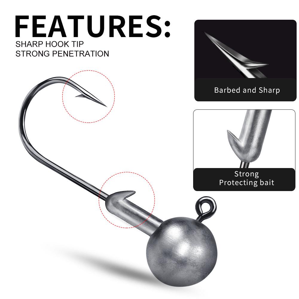 Острое джиг-крючок с головкой-грузилом 1-20 г Натуральный цвет Мягкая приманка Аксессуары для ловли окуня.