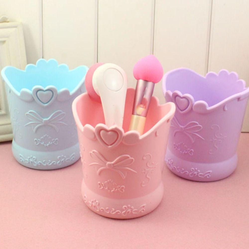 Large-capacity Cute Bow Pencil Holder Candy Color Stationery Container Cute Carved Pen Case  Office