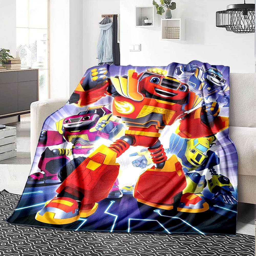 1pc Blaze and the Monster Machines (3) Blanket, Gift, for Men and Women, Soft Blanket, Good for Sofa Bed Couch Travel, Lightweight Flannel Blanket