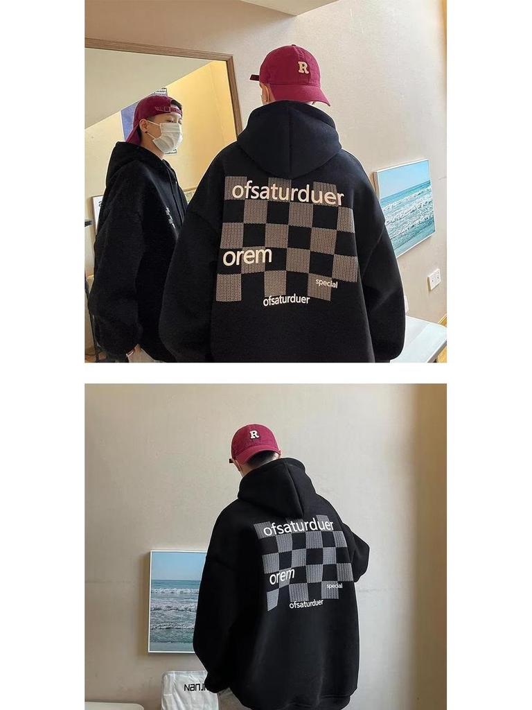 Мужская толстовка с капюшоном в стиле Гонконга большого размера — модная американская толстовка для весны и осени