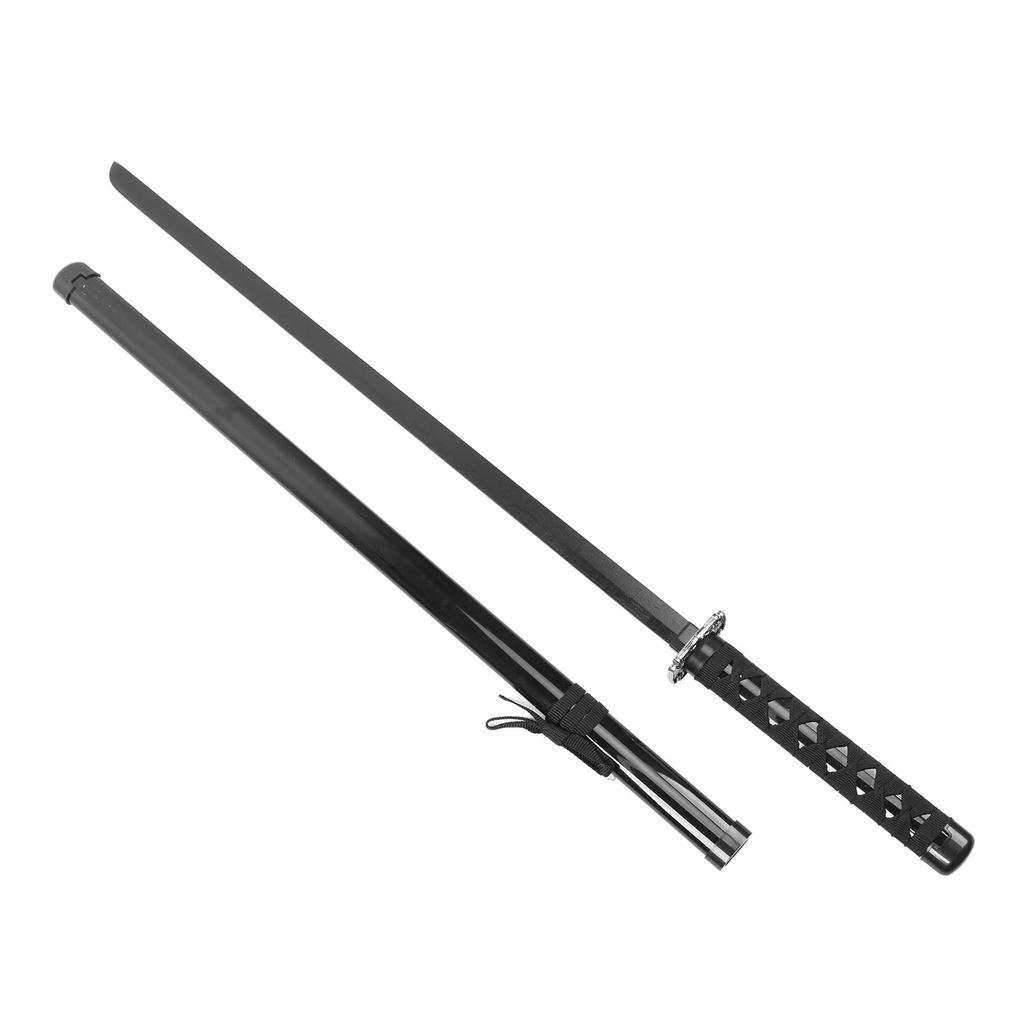 Kids Wooden Sword with Sheath Black Dragon Pattern Realistic Details Portable Cosplay Wooden Sword