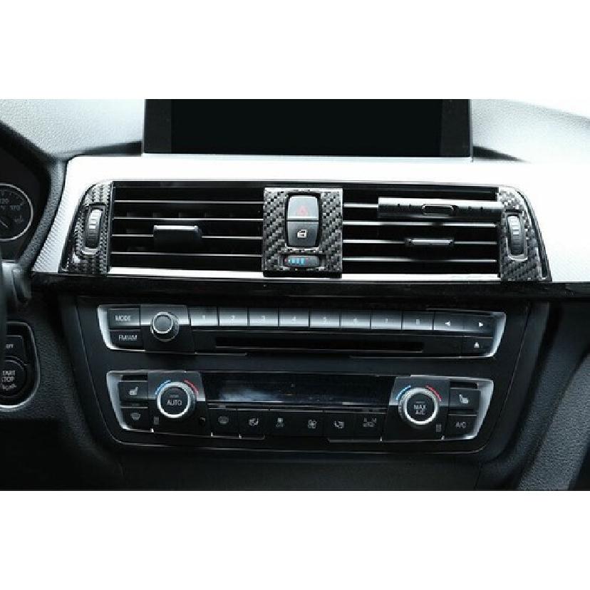For BMW 3 4 Series GT 2013- Real Carbon Fiber Console Air Outlet Vent Trim