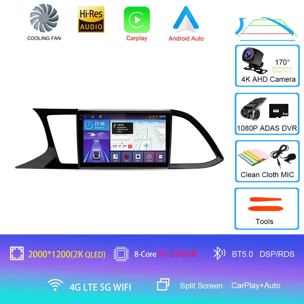 Android 14 Carplay для Seat Leon 3 2012 2013 2014 2015 - 2020 Навигация GPS Мультимедиа Автомобильный Радиоплеер стерео Wi-Fi+4G Auto BT