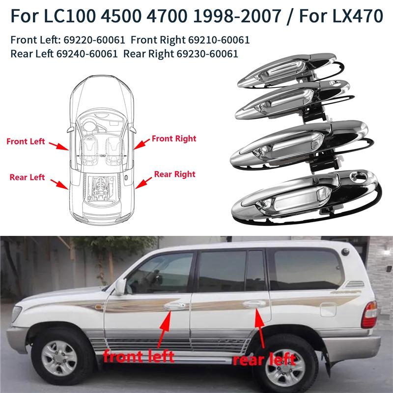 A58X-Передняя Задняя Левая и Правая Внешние Ручки Двери Для Toyota Land Cruiser LC100 4500 4700 1998-2007 Lexus LX470 69220-60061
