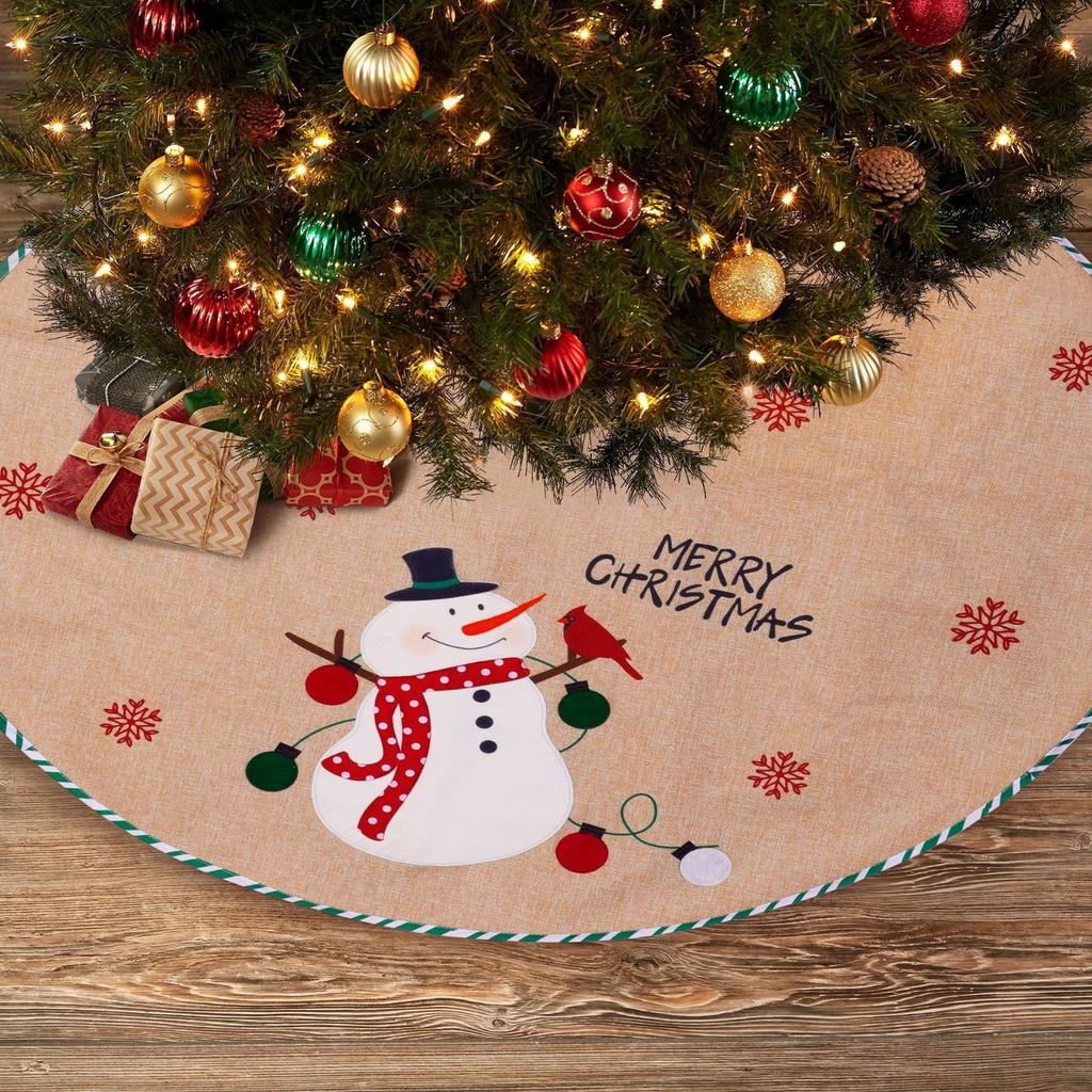 Christmas Tree Skirt Decoration For Home Xmas Tree Decorations Skirt Ornament Festive Holiday Party Decorations Indoor Outdoor