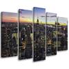 Five Piece Picture Canvas Print New York City Night