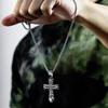 Новое женское ожерелье, мужское ожерелье, титановая сталь, хип-хоп, ретро-крест, кулон, ожерелье из титановой стали