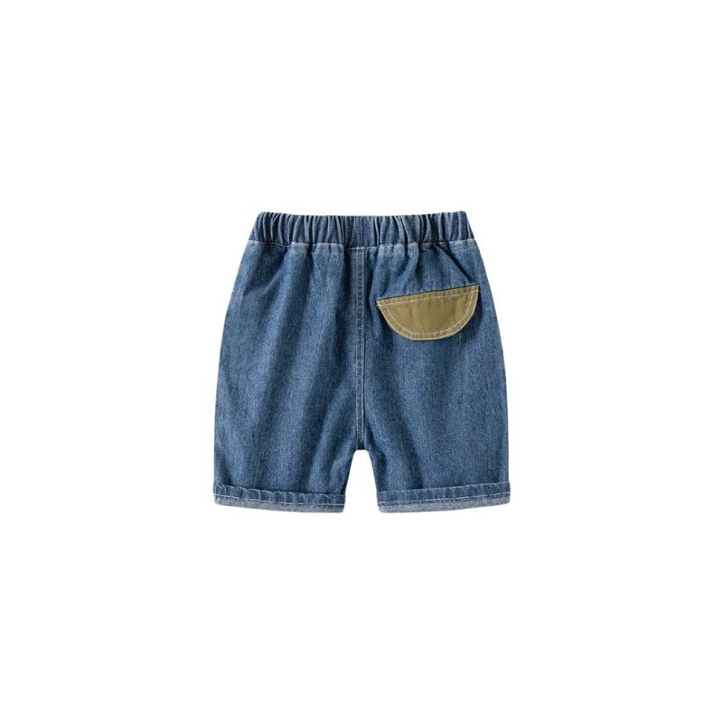 Boys' Denim Shorts, Children's Summer Low-Rise Fashion Shorts, Boys' Casual Patchwork Mid-Length Pants