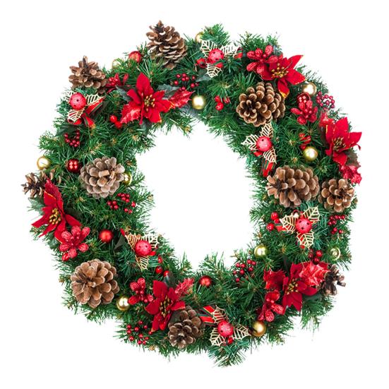Christmas Wreath Window Stickers Electrostatic Window Decals Wreath Pattern Glass Sticker for Home Shop Xmas Decoration