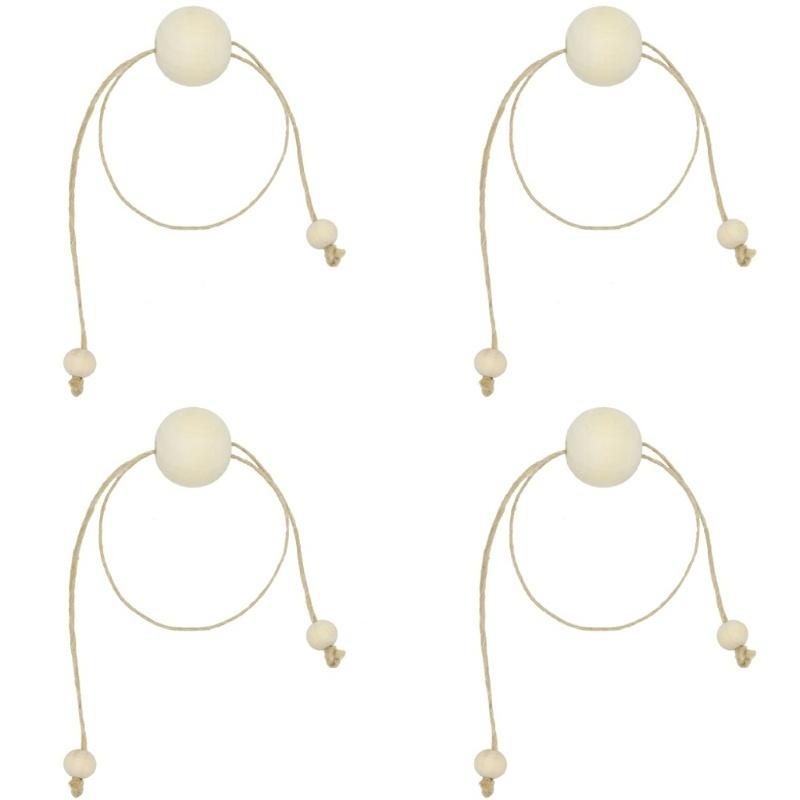 4 шт. натуральные деревянные бусины кольца для салфеток для свадебного декора дома