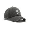 Retro heavy industry embroidery baseball cap for men and women, washed and worn soft top to deepen the big head circumference tide brand cap