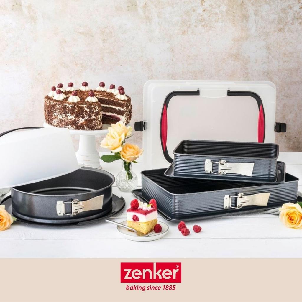 Rectangular Springform Pan In Enamelled Steel 42 X 29 Cm and Its Zenker Deluxe Spatula Ref. 7022