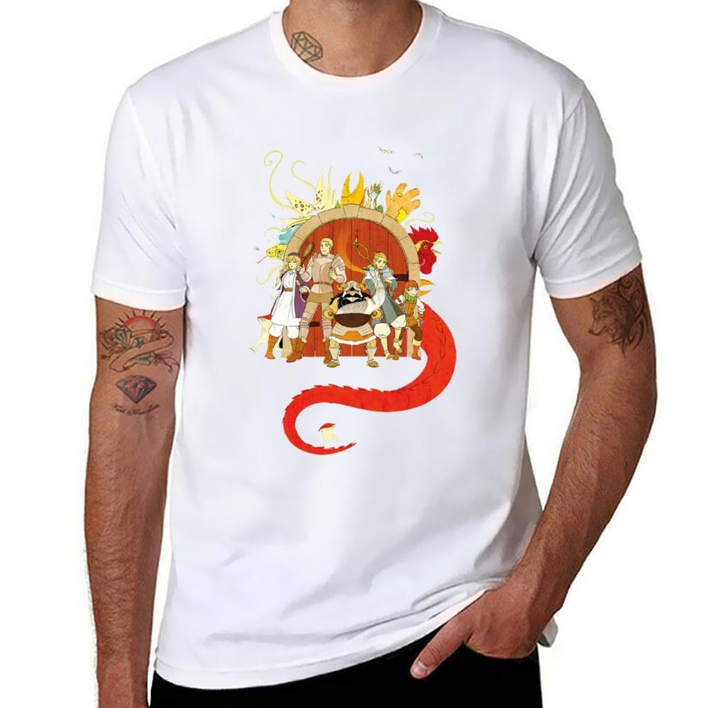 Dungeon Meshi Lets Eat Tshirt Basic Simple Design Short Sleeve Shirt