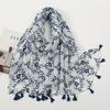 Korean Version of Xiaoxiang Style Cotton and Linen Hand-definition Fringe Scarf for Women  Fashionable  Casual Versatile and Warm Scarf Shawl