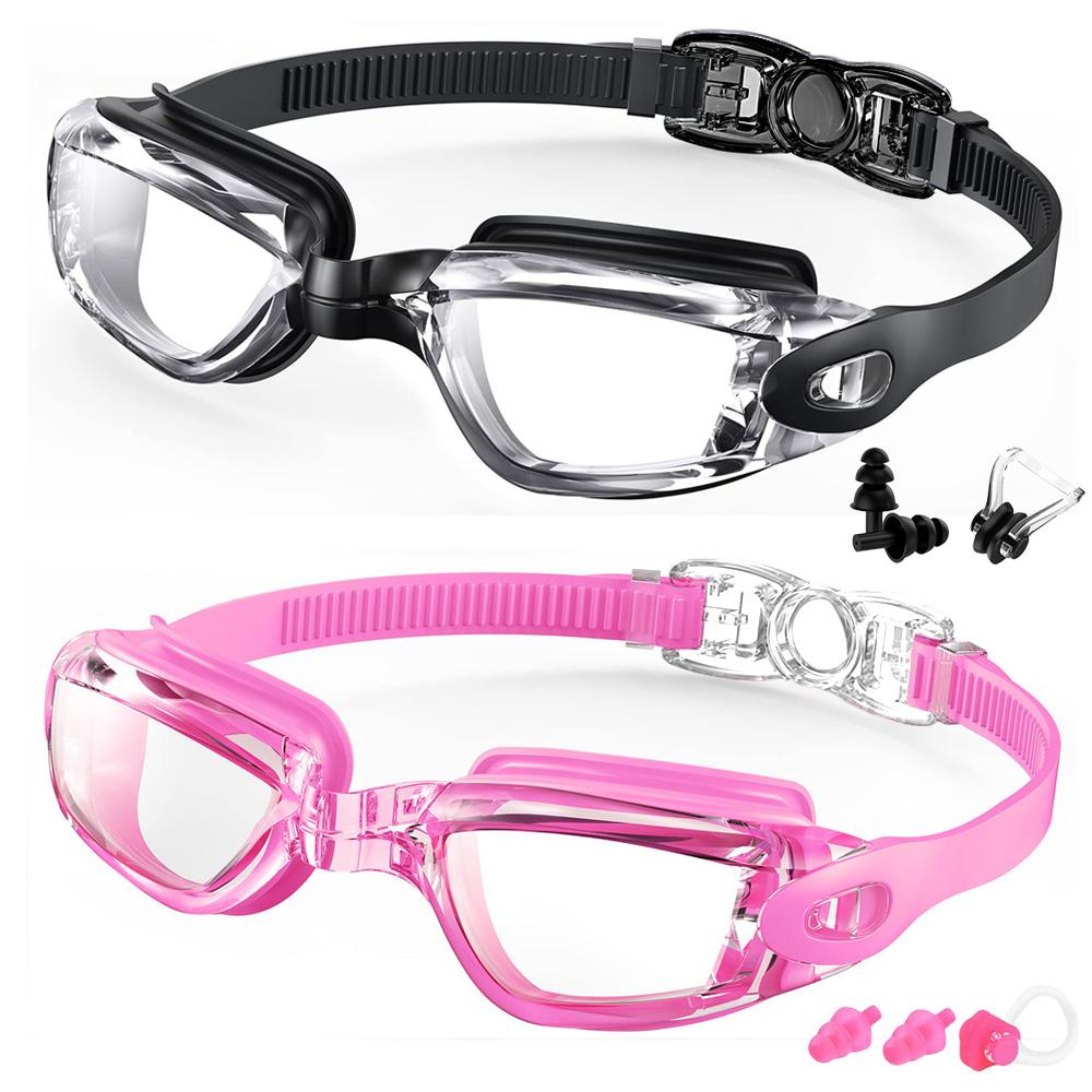 2 Pack Swimming Goggles Anti-Fog UV Protection Adjustable Swimming glasses Professional Waterproof Swim Eyewear For Adult Youth