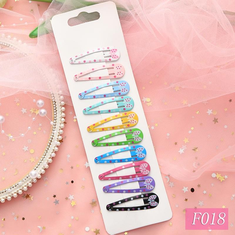 10 шт., милые заколки для волос с мультяшным принтом высокого качества для детей, однотонные заколки для волос Matel, аксессуары для волос для девочек, заколки