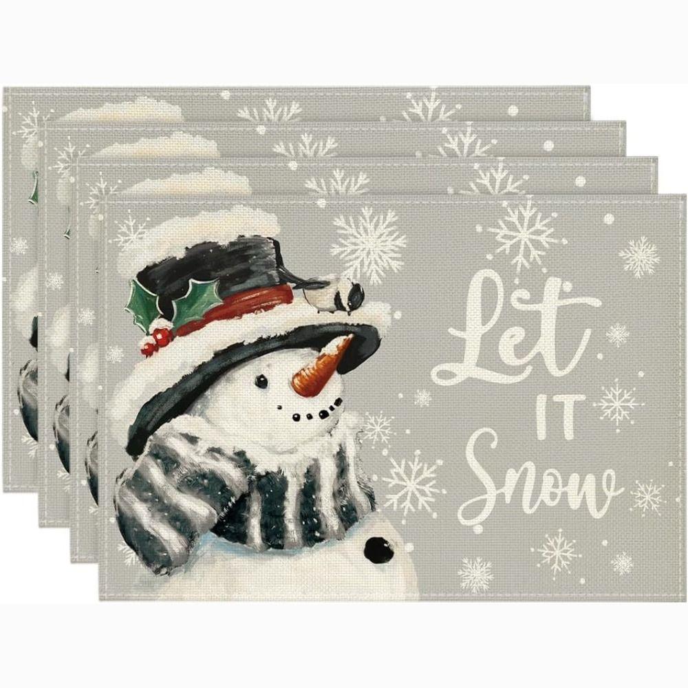 Защитный коврик для обеденного стола, Термостойкий коврик для рождественского ужина, Изоляционная подставка, Праздничное украшение