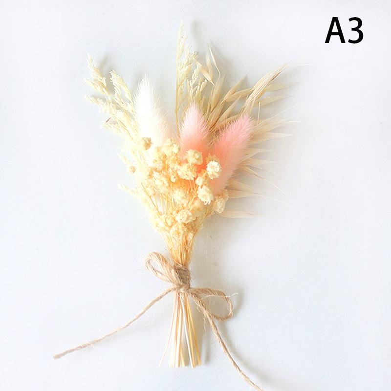 1Pc Mini Natural Dry Flowers Bouquet Boutonnieres Groomsmen Buttonholes Bridesmaid Flower Corsage Brooch Christmas Wedding Decor