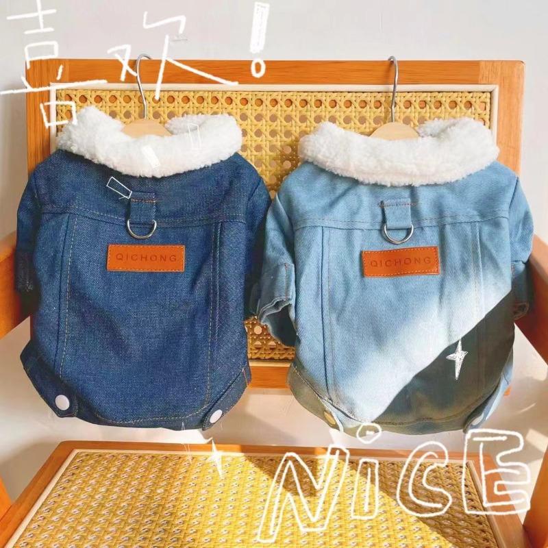 Пальто из овечьей шерсти для домашних собак в ковбойском стиле, утолщенное, для маленьких собак, куртки из овечьей шерсти, парки, одежда для щенков, ошейник для собак, пальто, аксессуары для собак