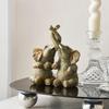 Artistic Resin Elephant Sculpture Ornaments Animals Crafts Modern Style Home Table Accessories TV Cabinet Decor Wedding Gift