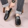 Fashion Men's Leather Shoes 2025 Autumn Fashion Lace Up Breathable Outdoor Casual Flats Lightweight Comfortable Non Slip Luxury Loafers