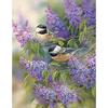 Алмазная картина Светло-фиолетовые цветы и птицы Алмазная мозаика Вышивка крестиком Круглая дрель Домашний декор